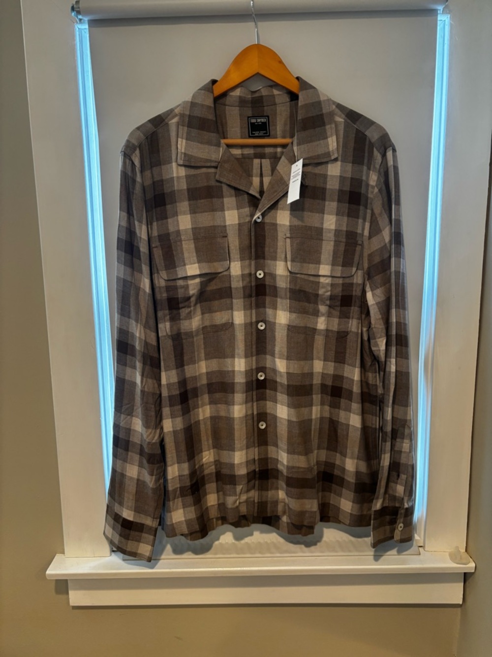 Todd Snyder Brown and Gray Plaid Button-Down Shirt